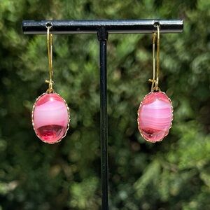 Vintage Glass Cabochon Earrings